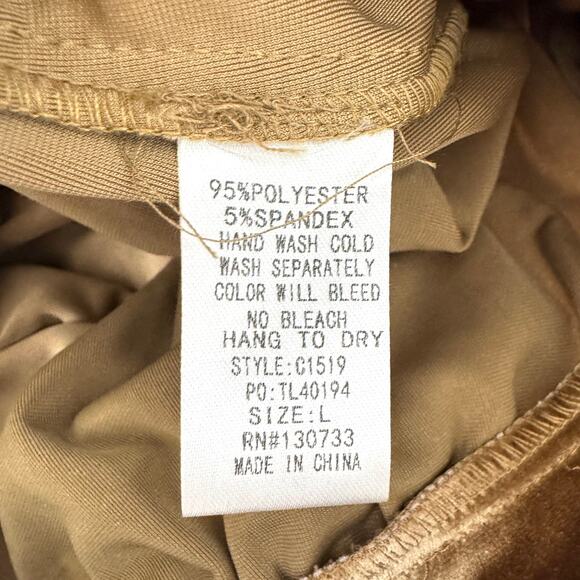 Umgee Womens Tiered Ruffle Midi Skirt Size L Velour Winter Festive Boho Gold - Picture 5 of 6